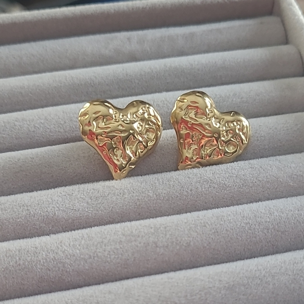 Gold Heart Earrings